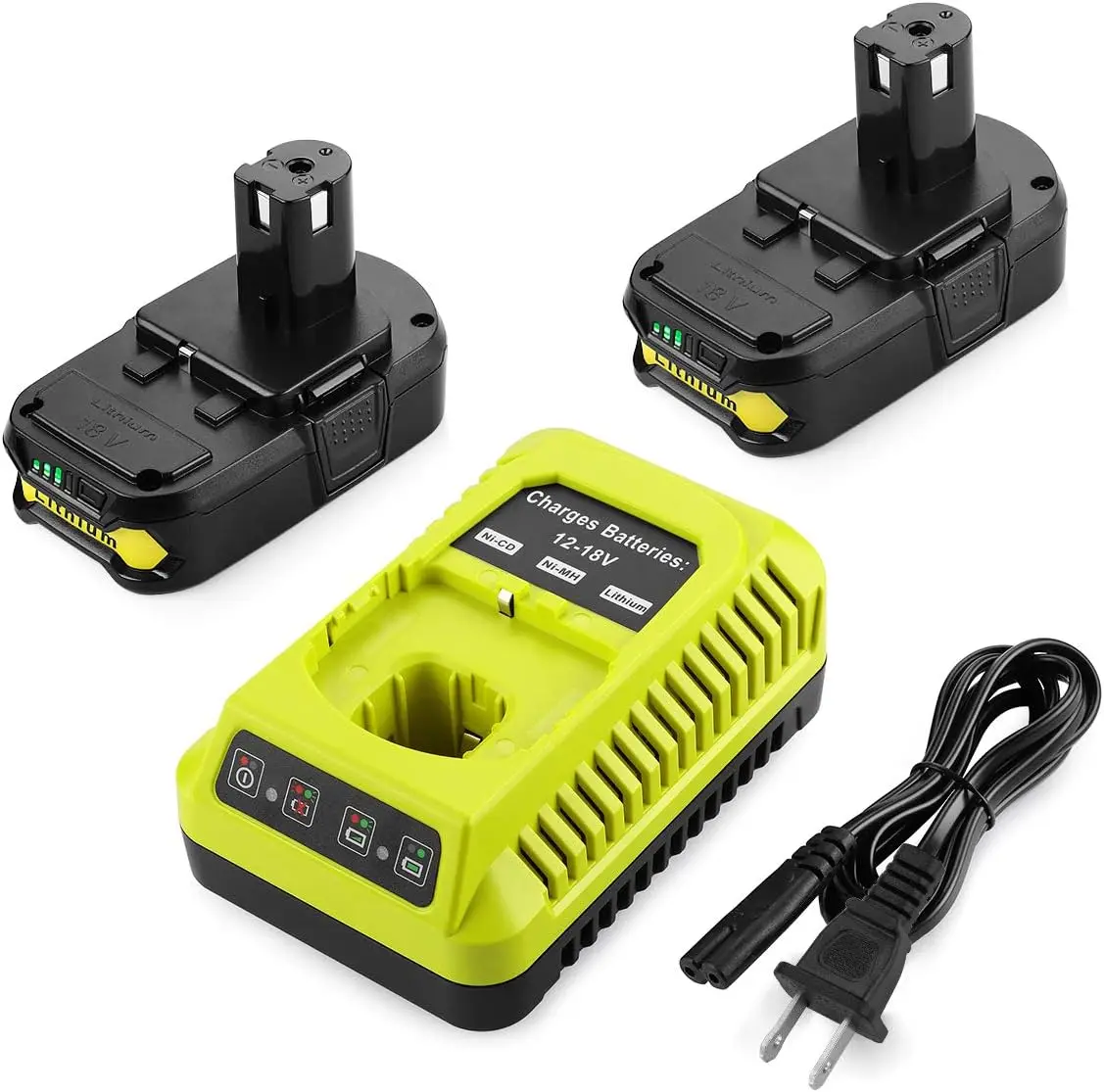 

2Pack 18V P102 Battery for 18Volt Ryobi Batteries Lithium 3.5Ah + Ryobi Charger for Ryobi 18v Lithium Battery