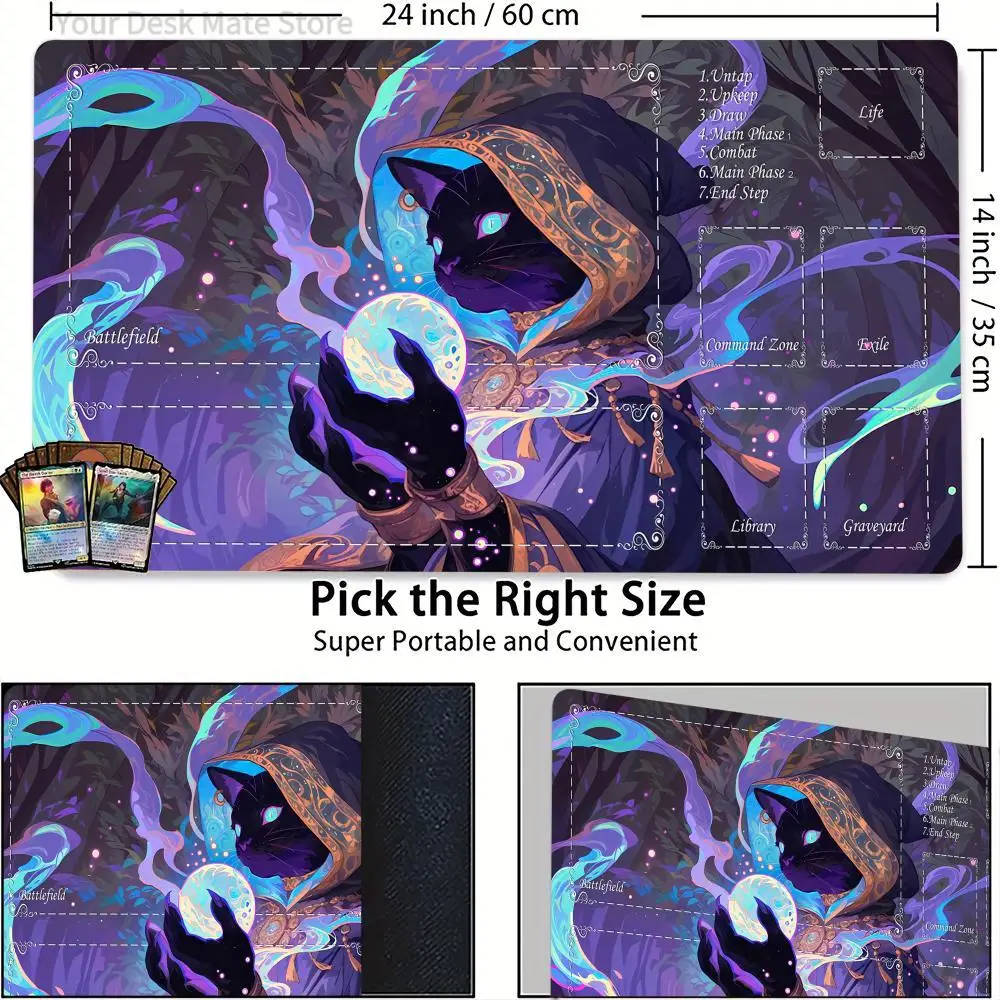Raccoon Wizard Theme MTG Playmat Magic Card Battle Mat Non-S