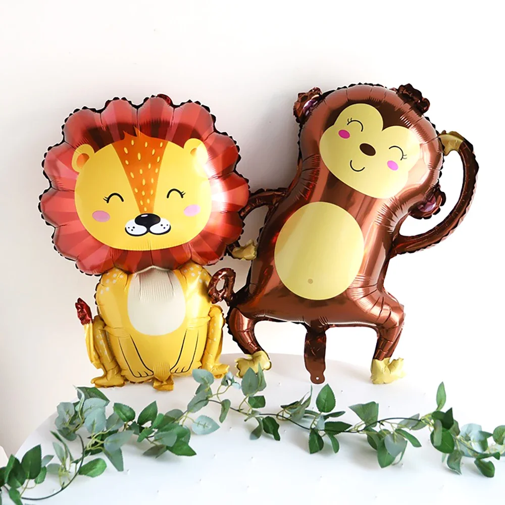 Dschungel Safari Geburtstag Dekore Folie Tier Ballon Salbei Grün Folie Geburtstag Nummer 0-9 Luftballons Kinder Safari Party liefert Gefälligkeiten – Detail 12