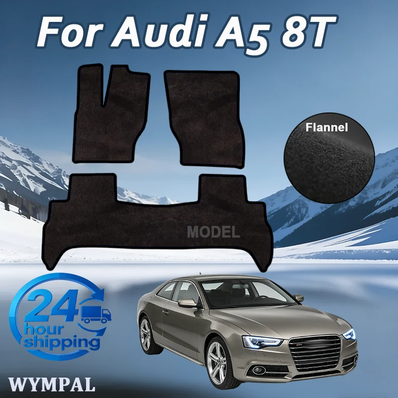 

Flannel velour Car velour mats front for Audi A5 8T Coupe (2008 2009 2010 2011-2018) -Black