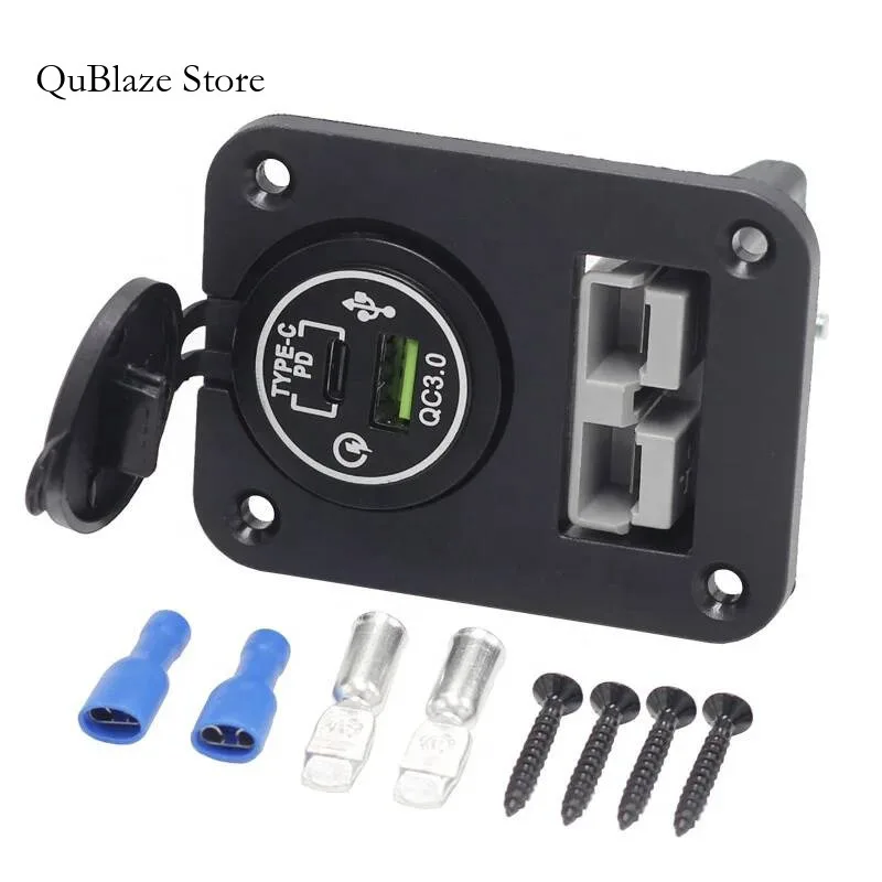 

Новый автомобильный PD18W быстрая зарядка QC3.0 30 Вт интерфейс цифровой дисплей электронный ключ-пресс 50A USB-разъем для монтажа на панели