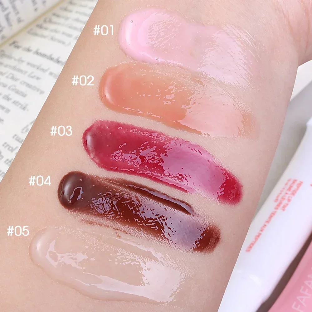 Jelly Transparent Lip Gloss Mirror Nutrient Lip Plump Liquid Lipstick Natural Mineral Oil Clear Moisturizing Lip Gloss Cosmetics