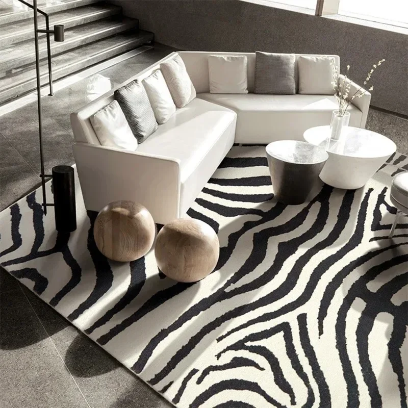 

Living Room Carpet, Zebra Print, Home Decoration, Luxury Rug, Bedroom Bedside Rugs, Lounge Floor Mat, Non-Slip Machine Washable