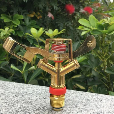 1pc 360 Degree Rotation Lawn Impact Sprinkler WateringSprinklers Male Metal Pulsating Farm Sprinklers For Garden IrrigationAgric