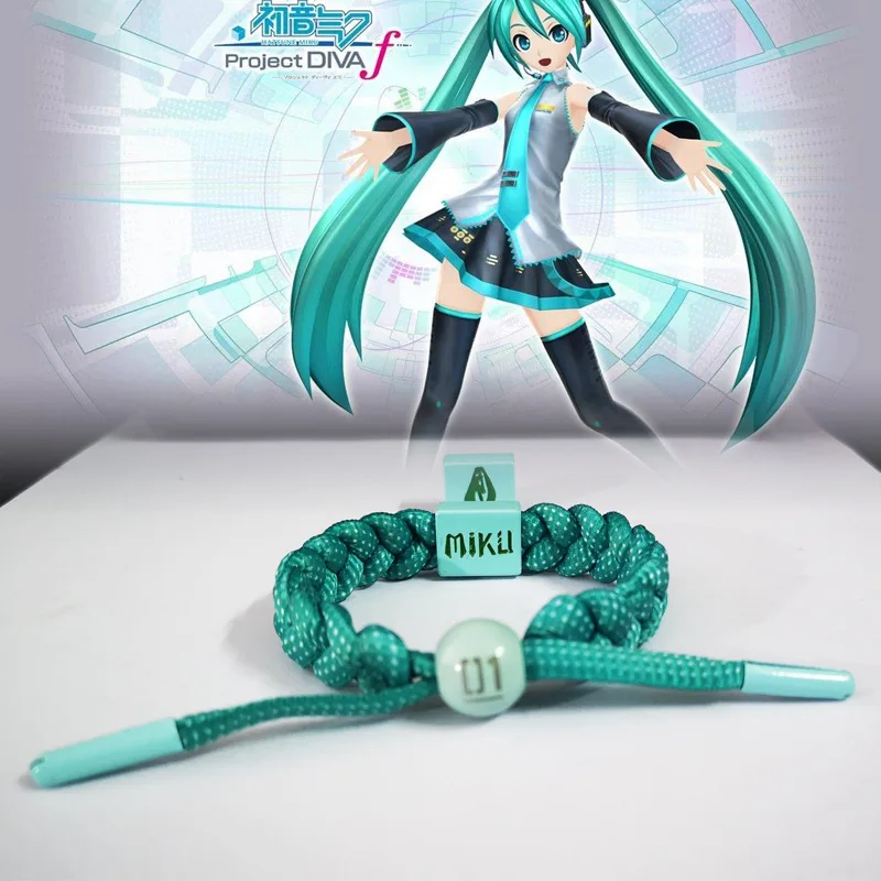 3 style nowe Anime Hatsune Miku figura kawaii odbicie regulowane ręcznie robiona bransoletka tkane pasek na rękę zabawki modele prezenty