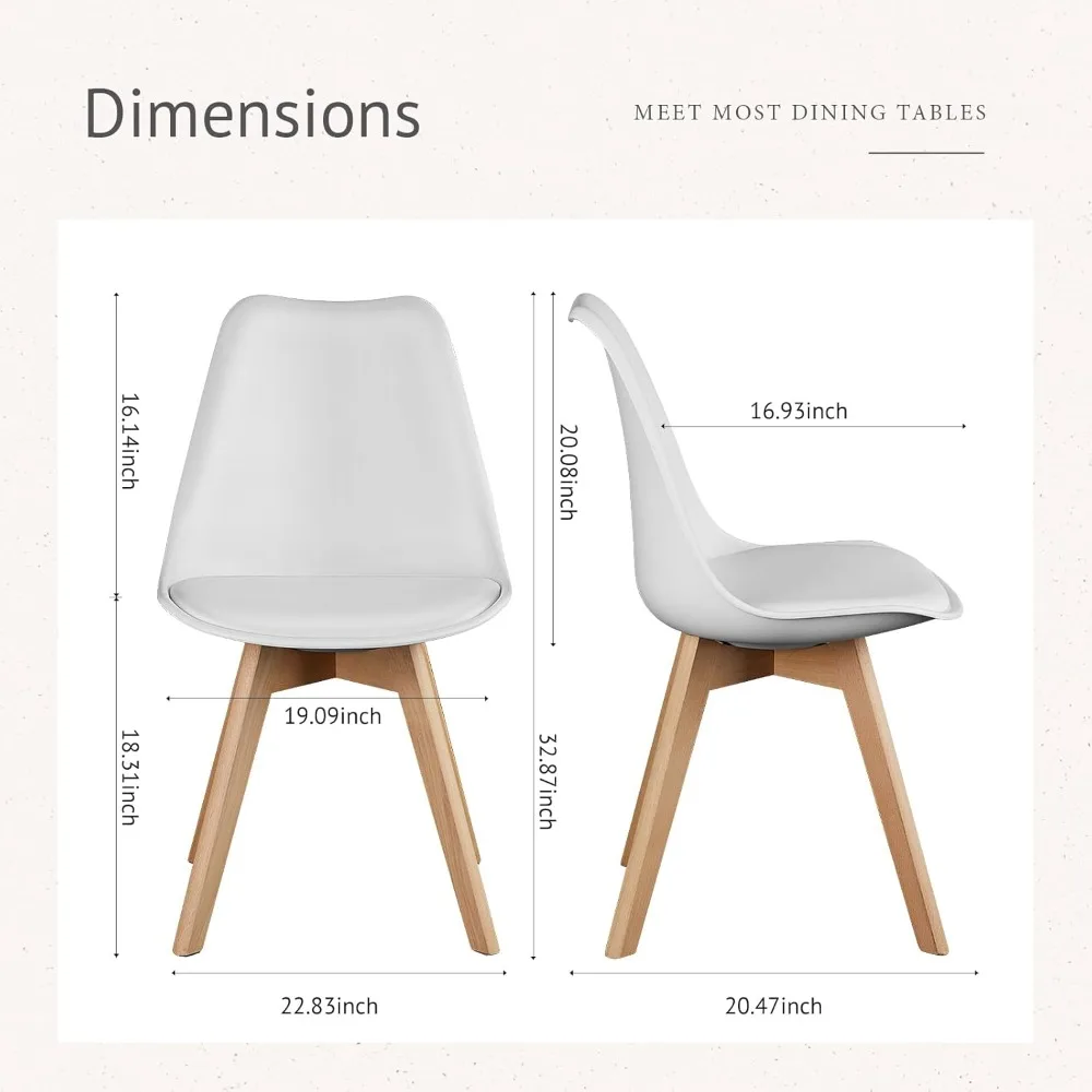 مجموعة من 8 كراسي طعام حديثة في منتصف القرن، منجدة من جلد البولي يوريثان بأرجل خشبية للمطبخ أو غرفة الطعام #4