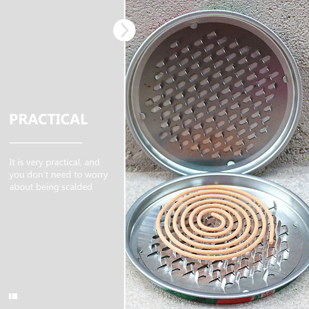 

5Pcs Incense Holder Circle Trays Wear Resistant Iron Plate Fireproofing Home Office Dormitory Use