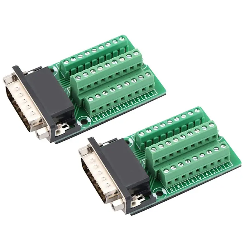 N35R-2X 26 Pin DB26 D-SUB Male Adapter To PCB Terminal Signals Module Breakout Board Connector With Insulating Mat