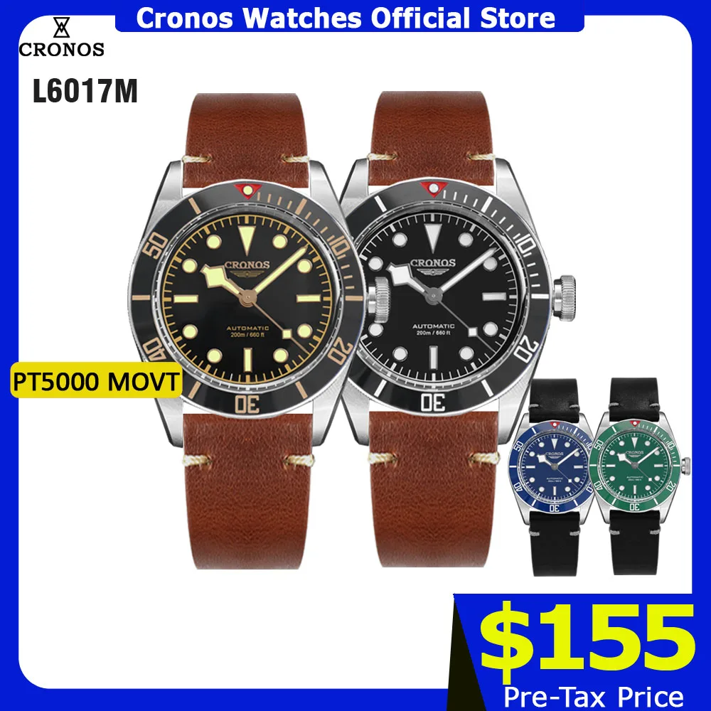 

Мужские часы Cronos Luxury 40 мм, дайверские, BB58, автоматические, с сапфировым стеклом, водонепроницаемость 20 бар, L6017M