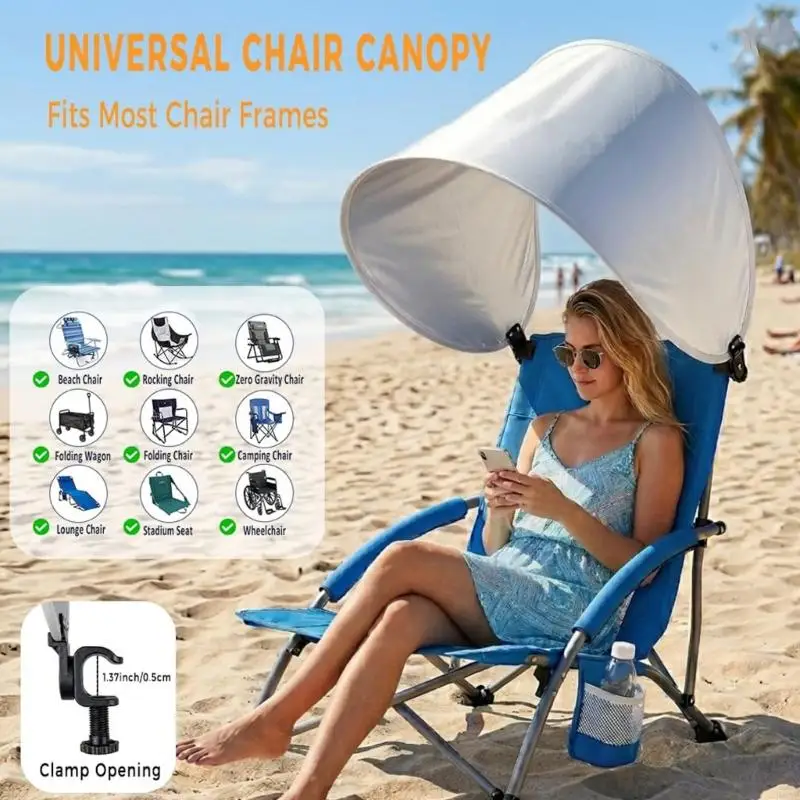 Outdoor Shade Cover for Camping and Fishing, Arched Fabric Top with Two Chair Mounts and a Folding Storage Design for B03E