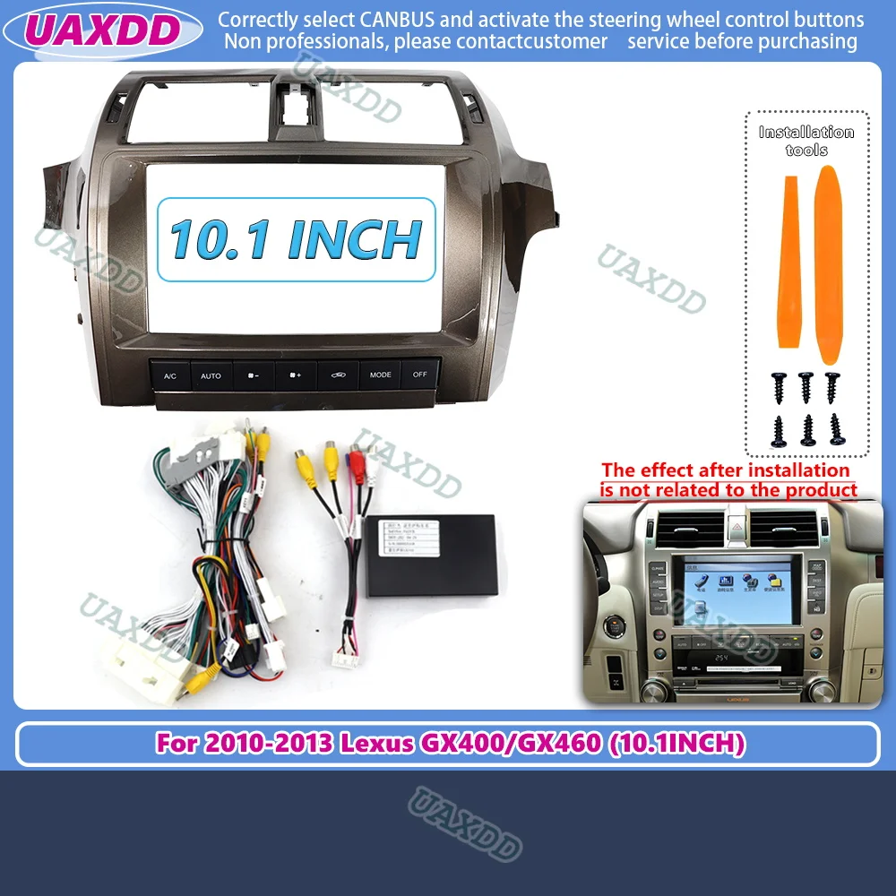 

Car Frame Fascia Adapter Canbus Box Decoder Android Radio Dash Fitting Panel Kit For Lexus GX400 GX460 10.1 inch cable harness