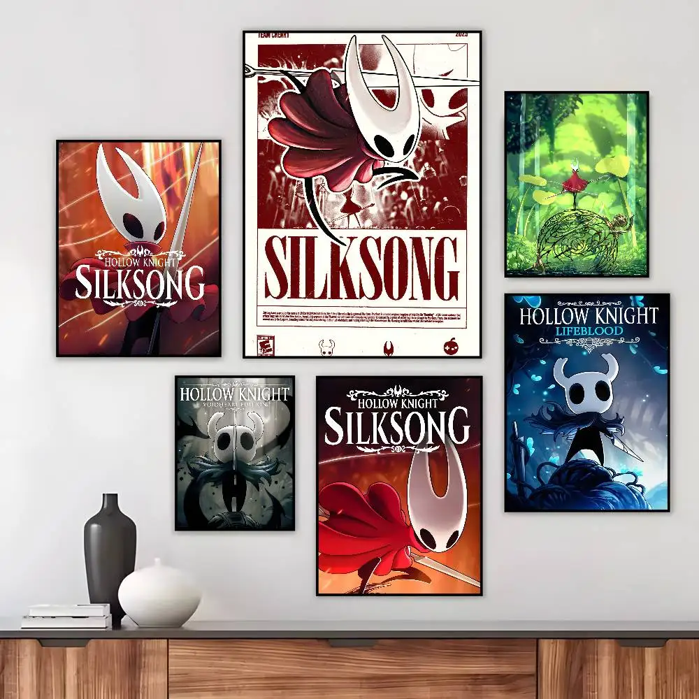 Pop Game Hollow Knight Silksong - Cool Poster Art HD Canvas Advanced Aesthetic Printing Paper Wall Art for Living Room Home Deco
