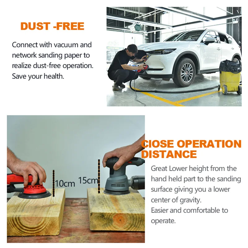Electric Sander Micro Orbital Sander Multipurpose Sander Machine 350W Sanding Machine for Woodmakers 1.4 150mm 50/60HZ