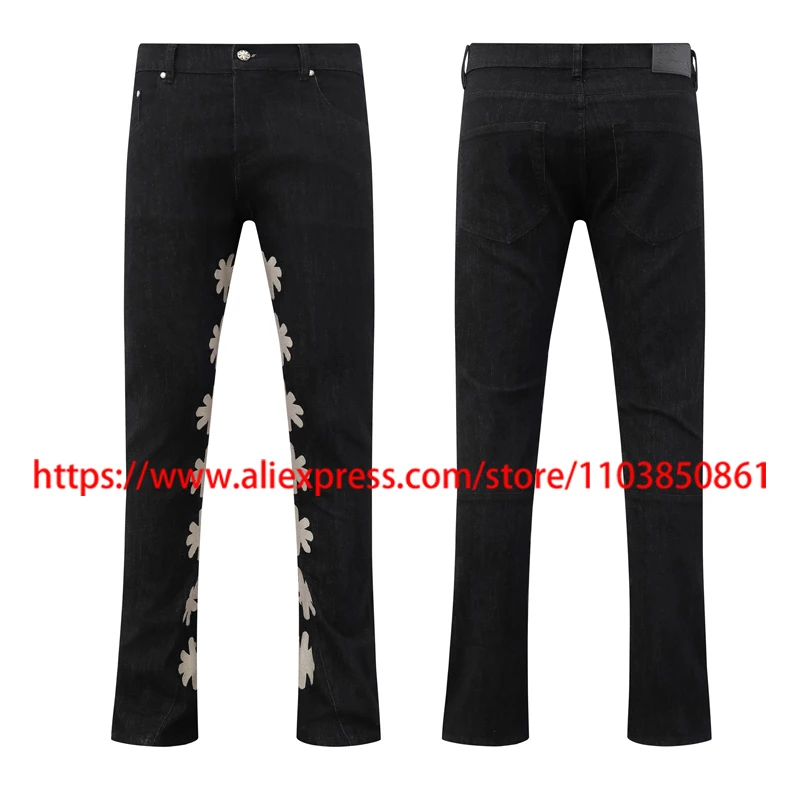

American Trend LOST SHDWS Jeans Black Casual Fashionable Embroidery Logo Pattern New Style LOST SHDWS Slim-fit Pants