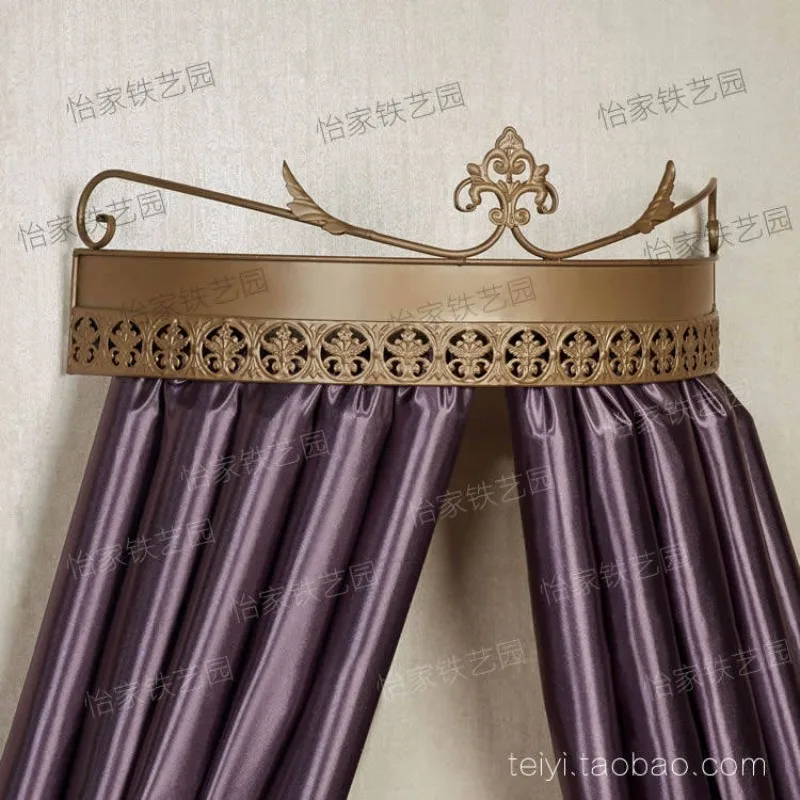 Bright gold European new pastoral princess bed mantle frame curtain head curtain fabric display stand mosquito net frame hook
