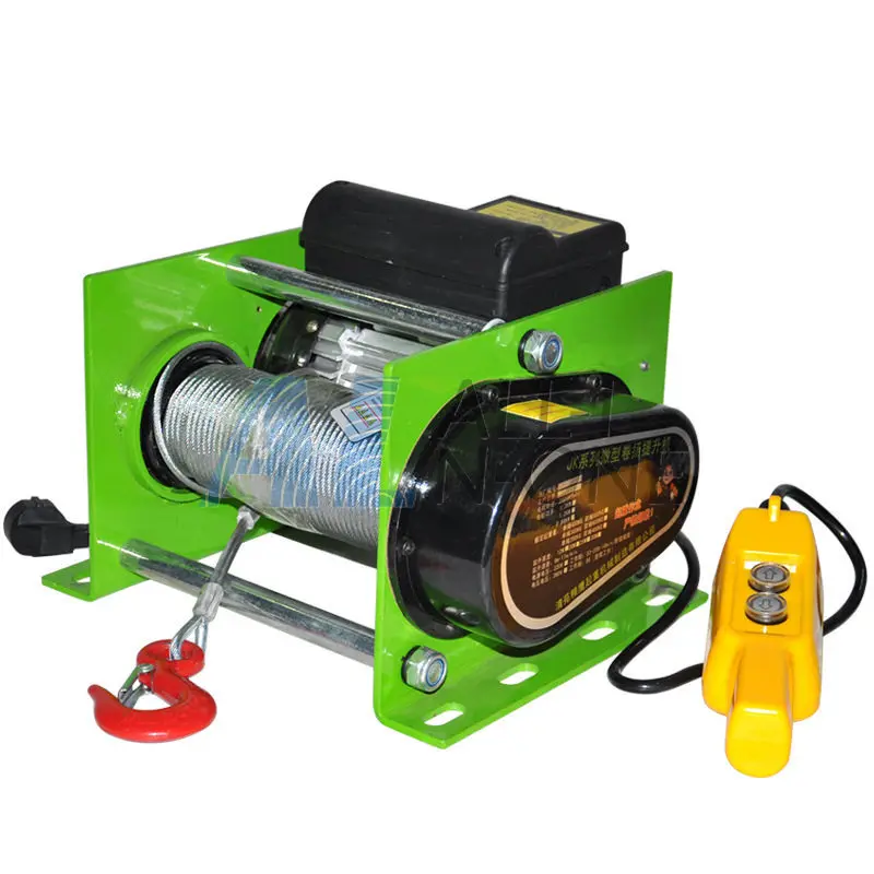 Electric Winch 200-400KG Electric Hoist 30M Steel Wire Rope Windlass Winding Engine Elevator Household Building Crane 220V