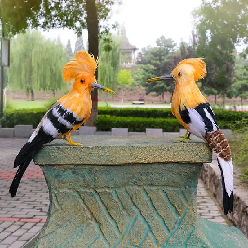 Handmade Bird Hoopoe Simulation Feather Bird Film Garden Decoration Scene Model Props Gift d0632