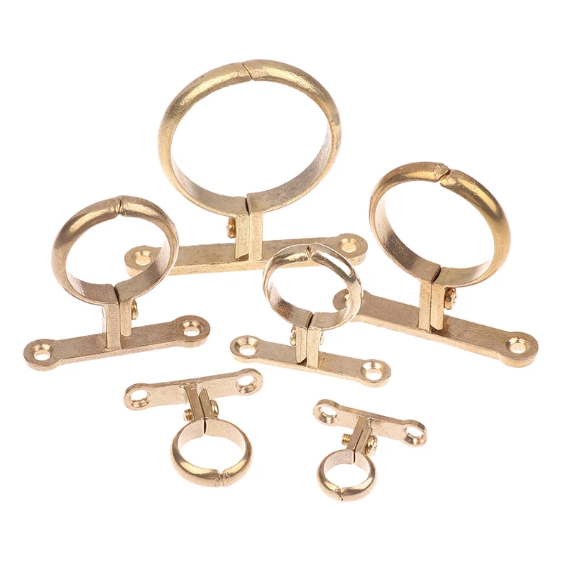 Gold Fit 15 22 28 35 42 54MM OD Brass Pipe Clip Wall Mounted Pipe Support Bracket Clip Support Fixed Plumbing Water With Base