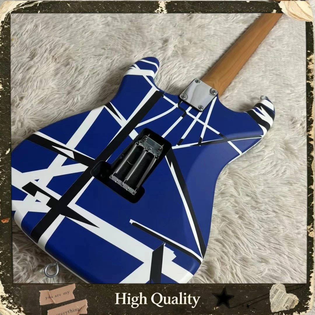 STY Style Electric Guitar Blue Black White Geometric Graphics Single Humbucker Pickup Floyd Rose Tremolo Free Shipping