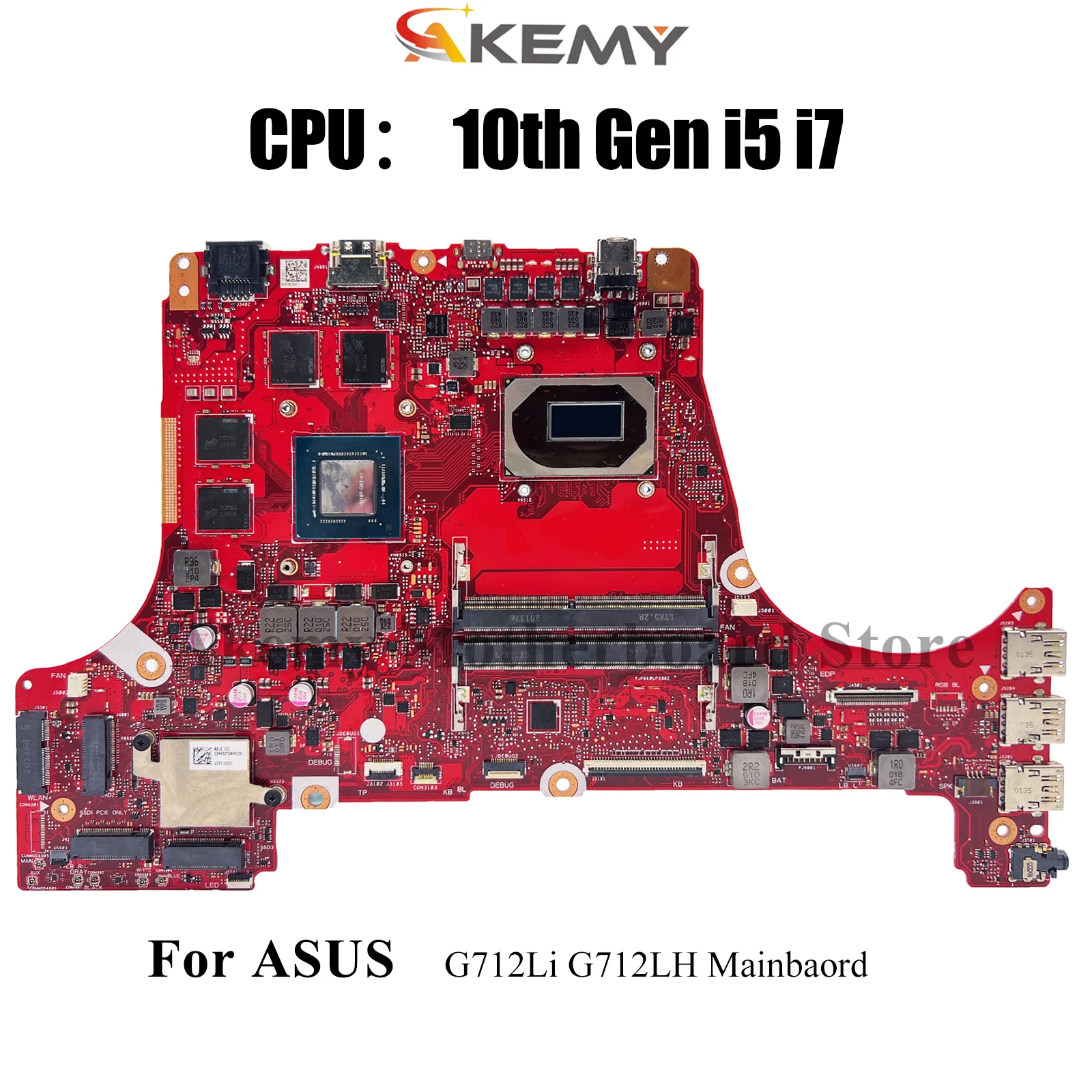 

G712LI Laptop Motherboard For ASUS ROG Strix G17 G712Li G712L G712LH Notebook Mainboard With 10th Gen i5 i7 100% tests OK stk