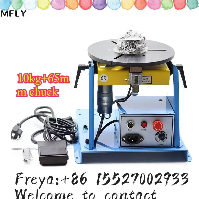 HD-10 10KG Welding Positioner Turntable Mini Rotating Table 110/220V Weld Displacement Small Rotary Work Tables With Chuck