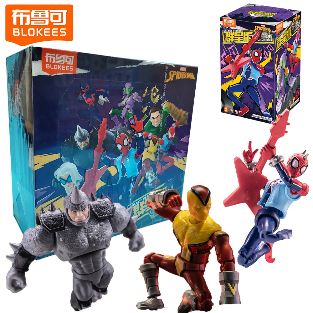 

Новые оригинальные фигурки BLOKEES Spider-Man: Коллекционные сборные модели в версии «Галактика», с возможностью изменения позы, подарки для фанатов