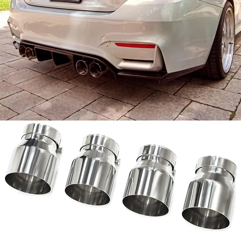 4 Pcs/lot Stainless Steel Exhaust Tips For BMW F87 M2 F80 M3 F82 F83 M4 Direct Plug Exhaust Tip Muffler Tip Tailpipe Nozzle