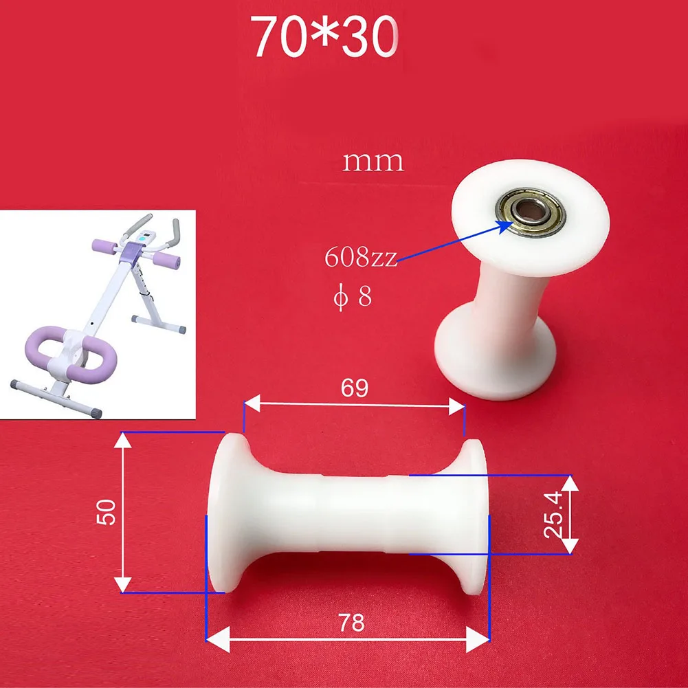 8mm ID Plastic Steel Guide Wheel Pulley For Rowing Stair Ab Machine Fitness Equipment Cable Replacement Parts Bearing Roller