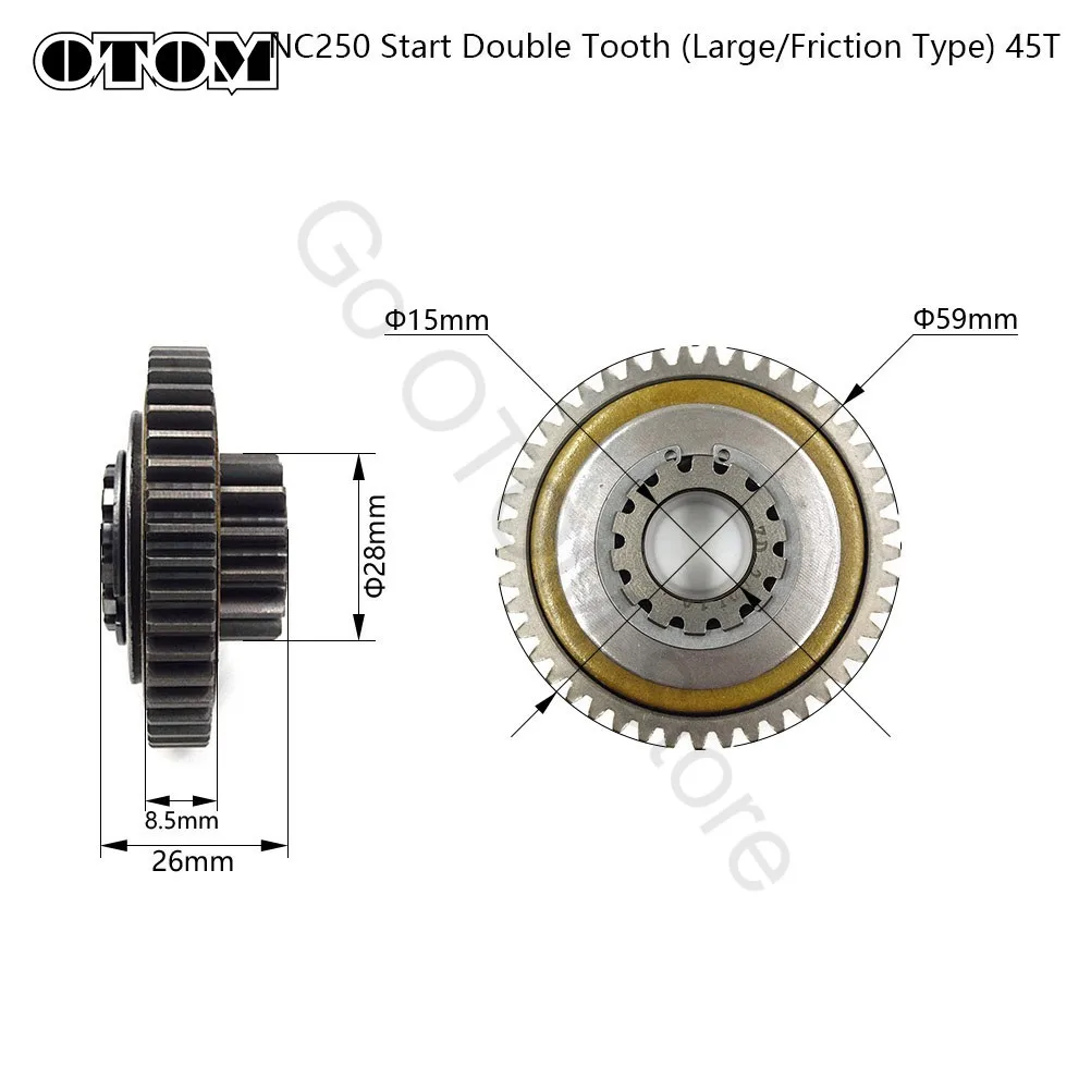 OTOM ZS177MM Motorcycle Starter Reduction Double Gear Start Plate For ZONGSHEN NC250 KEWS KAYO HENGJIAN STN GR BSE BRZ Engine