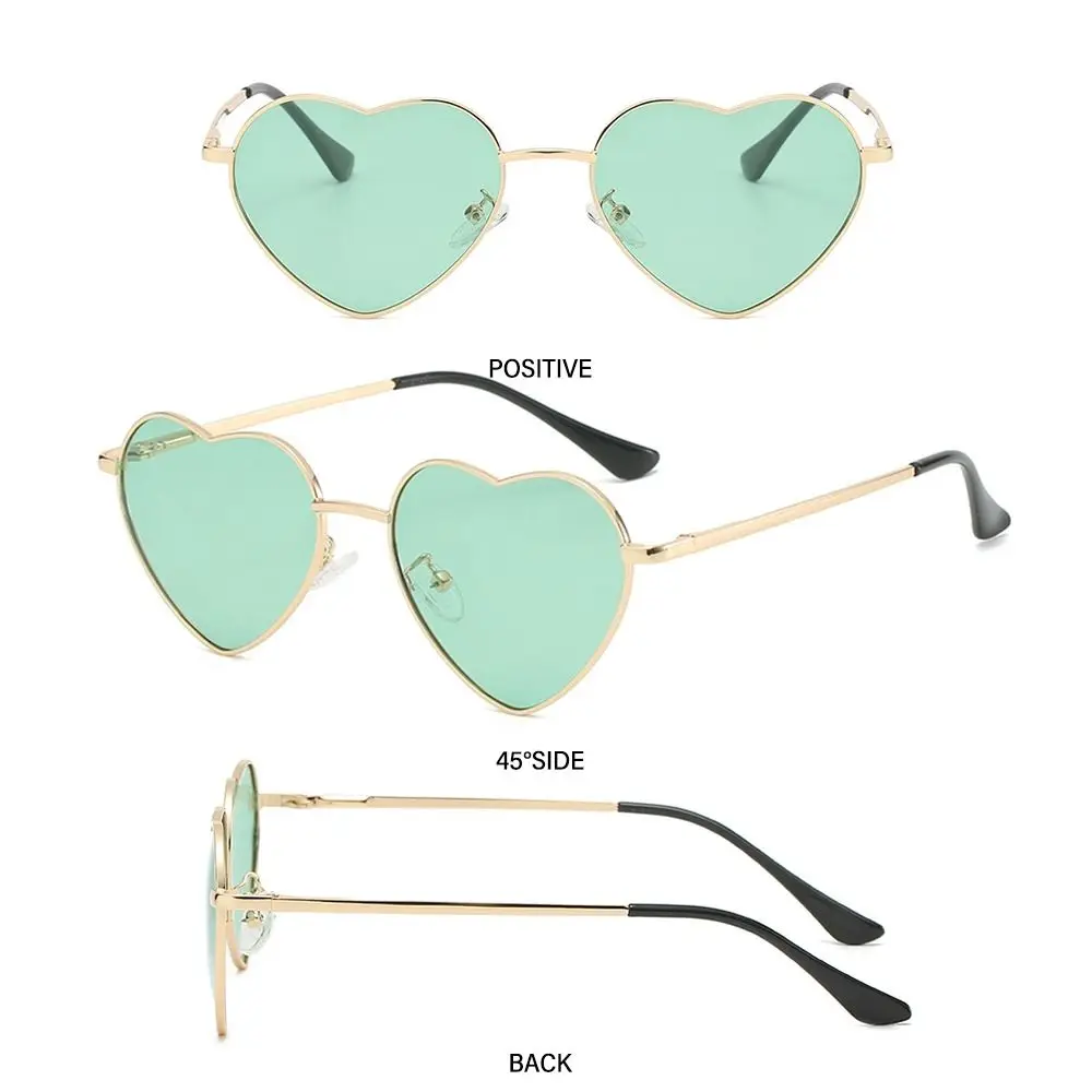 Vintage UV400 Protection Fancy Accessories Heart Sun Glasses Heart-Shaped Sunglasses Shades 90s Glasses