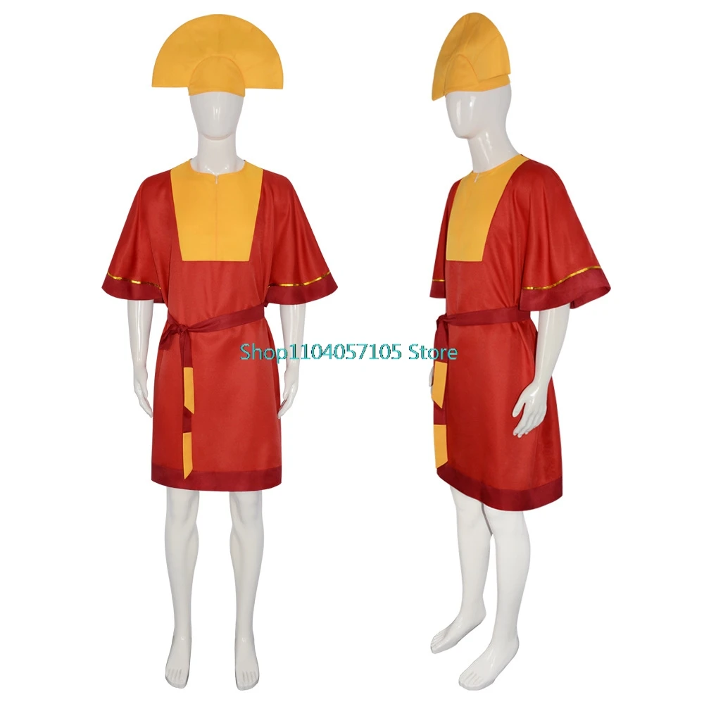 Anime Kuzco Cosplay Costume King Costume Outfits with Hat Adult Men Halloween Carnival Party Suit King Costume Uniform