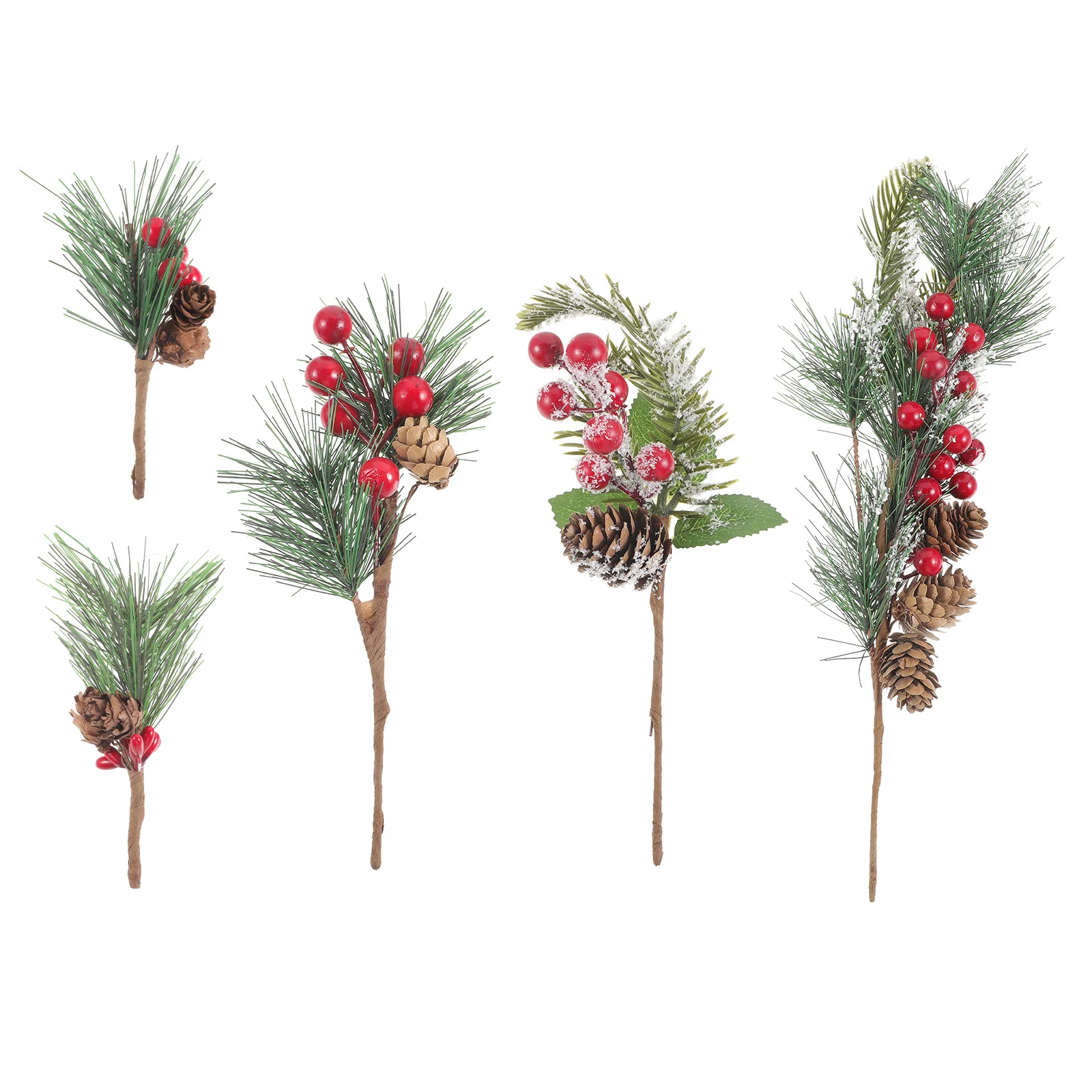 

1 Set Artificial Pine Picks Christmas Filler Decorations For Diy Wreath Garland Tabletop Simulation Berry Xmas Party Home Decor