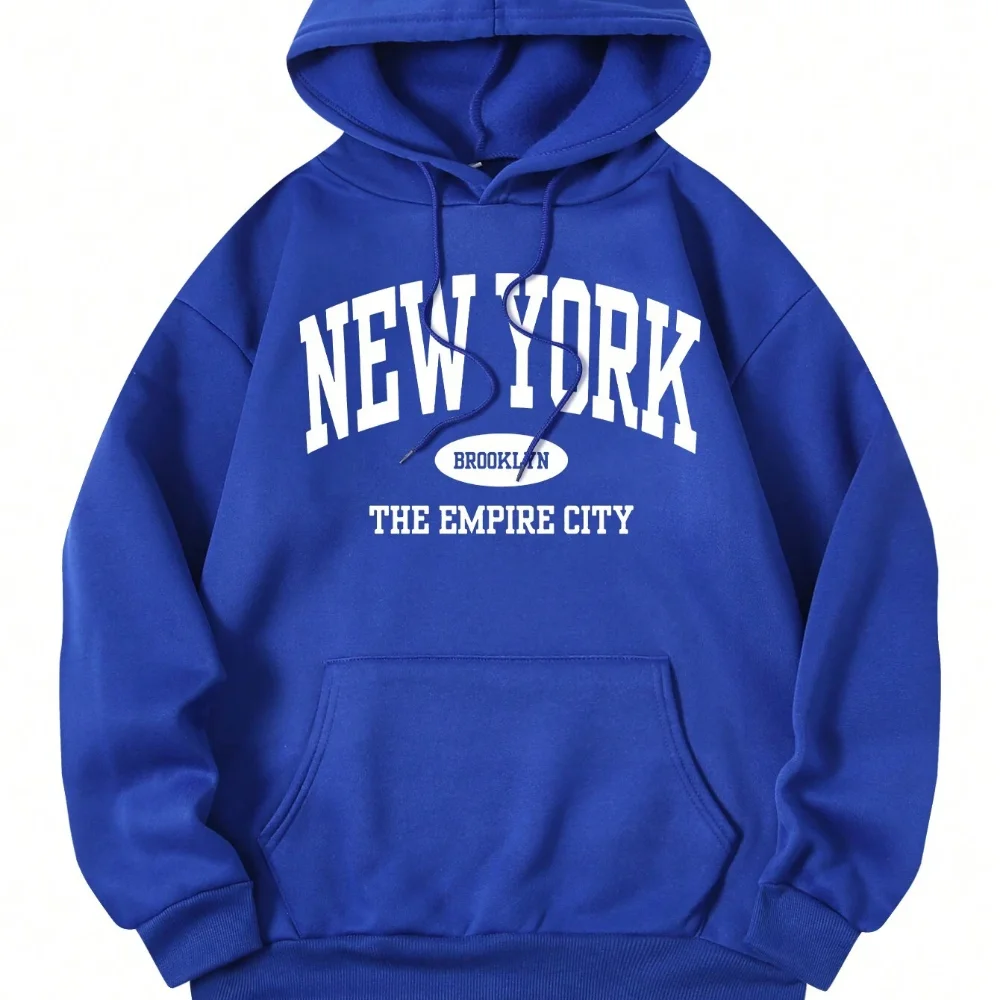 New York Slogan Printed Women\'s Hoodie Personalized And Simple Autumn And Winter Hoodie Casual And Comfortable Long Sleeved Top
