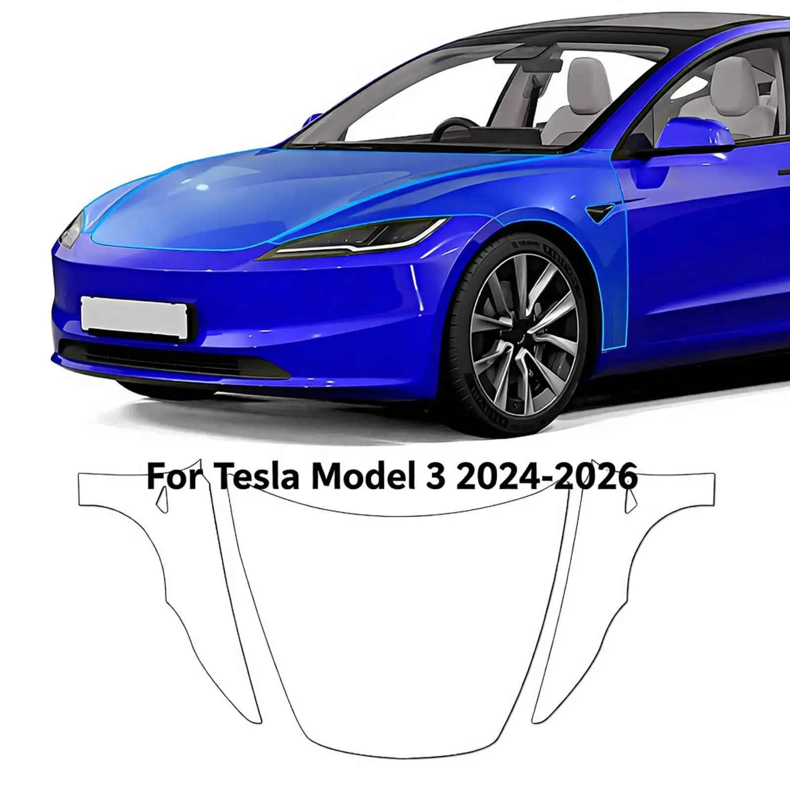 

8.5Mil TPU Scratch-resistant Matte And Clear Paint Protection Film For Tesla Model 3 2024 2025 2026 Transparent Bra Per-cut PPF