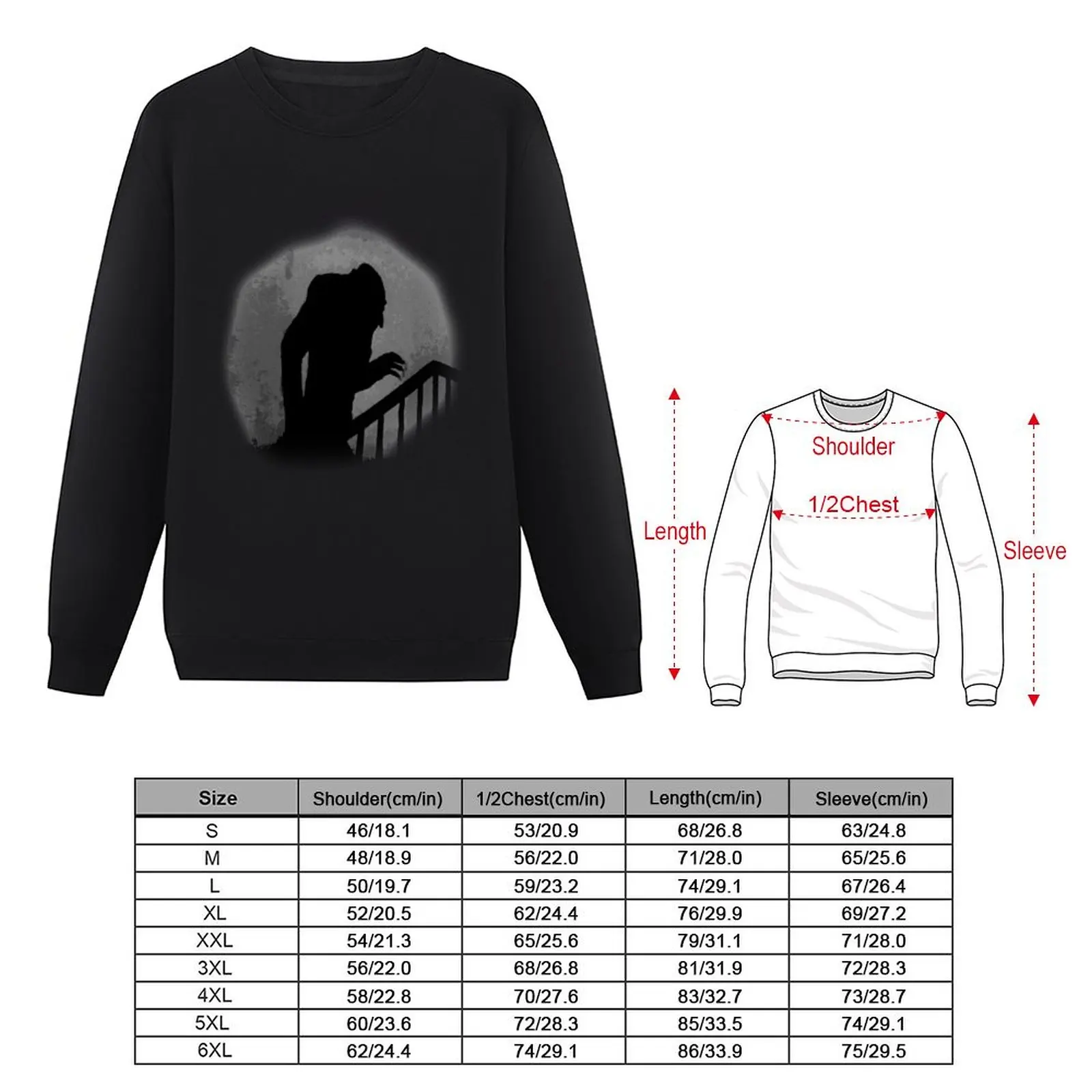 Nosferatu Silhouette Sweatshirt male clothes oversize sweatshirt