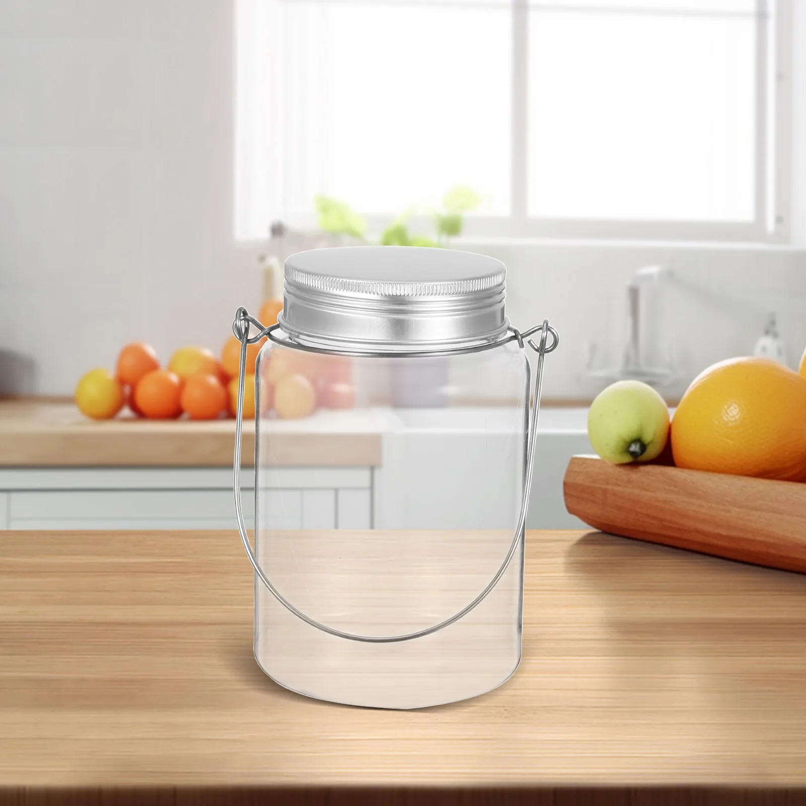 

4pcs Plastic Mason Jars Candy Storage Transparent Food Containers Airtight Seal Snack For Travel Kitchen Small Candy Jar