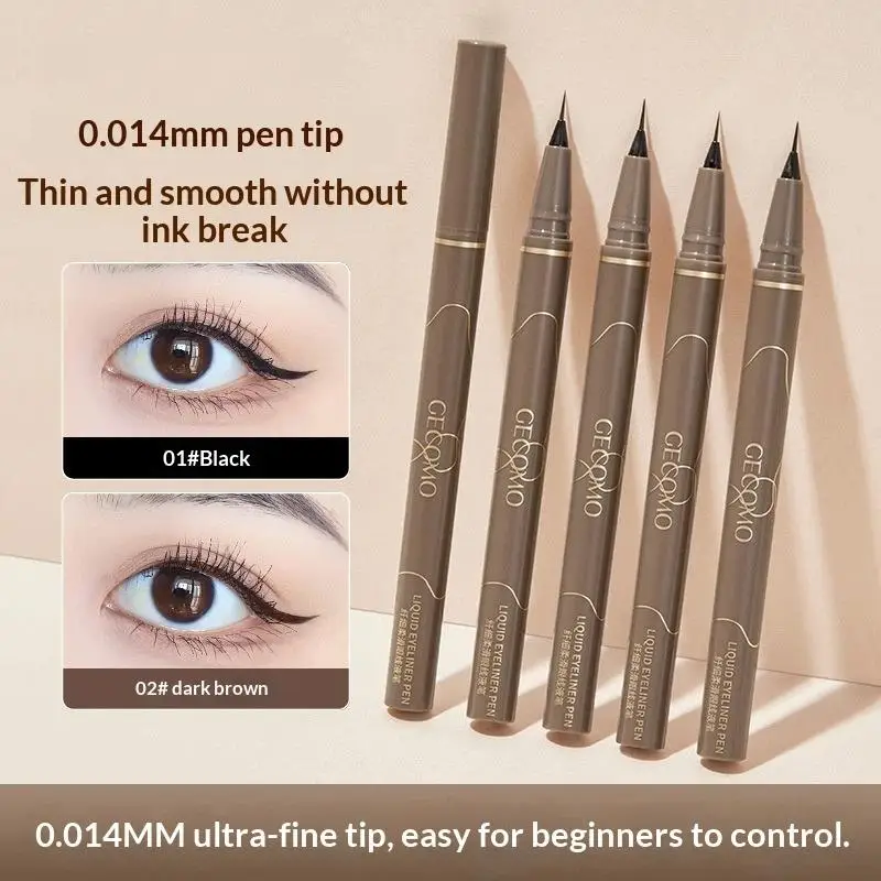 0,01 mm ultrafijne vloeibare eyeliner, waterdicht en veegvast voor het hele dag dragen, perfect voor scherpe lijnen en beginners