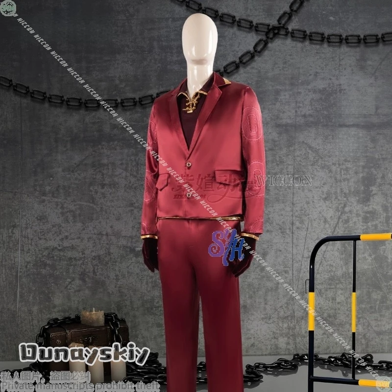 ชุดคอสเพลย์ตัวละครเล่ยเหิงจากอนิเมะเกม Limbus Company {BankaiMode} ชุดยูนิฟอร์มสุดหล่อแบบพ่อ  เสื้อโค้ทยาวสีแดงเข้ม พร้อมเสื้อกั๊ก ชุดสูท วิกผม สำหรับฮาโลวีน