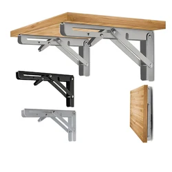 8/12/14 Inch Folding Angle Bracket Shelf Heavy Support Adjustable Wall Mounted Bench Table Furniture Hardware