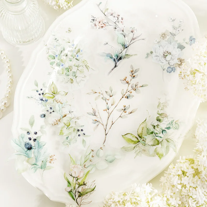 Mr. Paper, 20PCS, Flower and Leaf Themed Stickers, DIY Decorative Scrapbook Notebook Photo Frame Diary Stationery Stickers