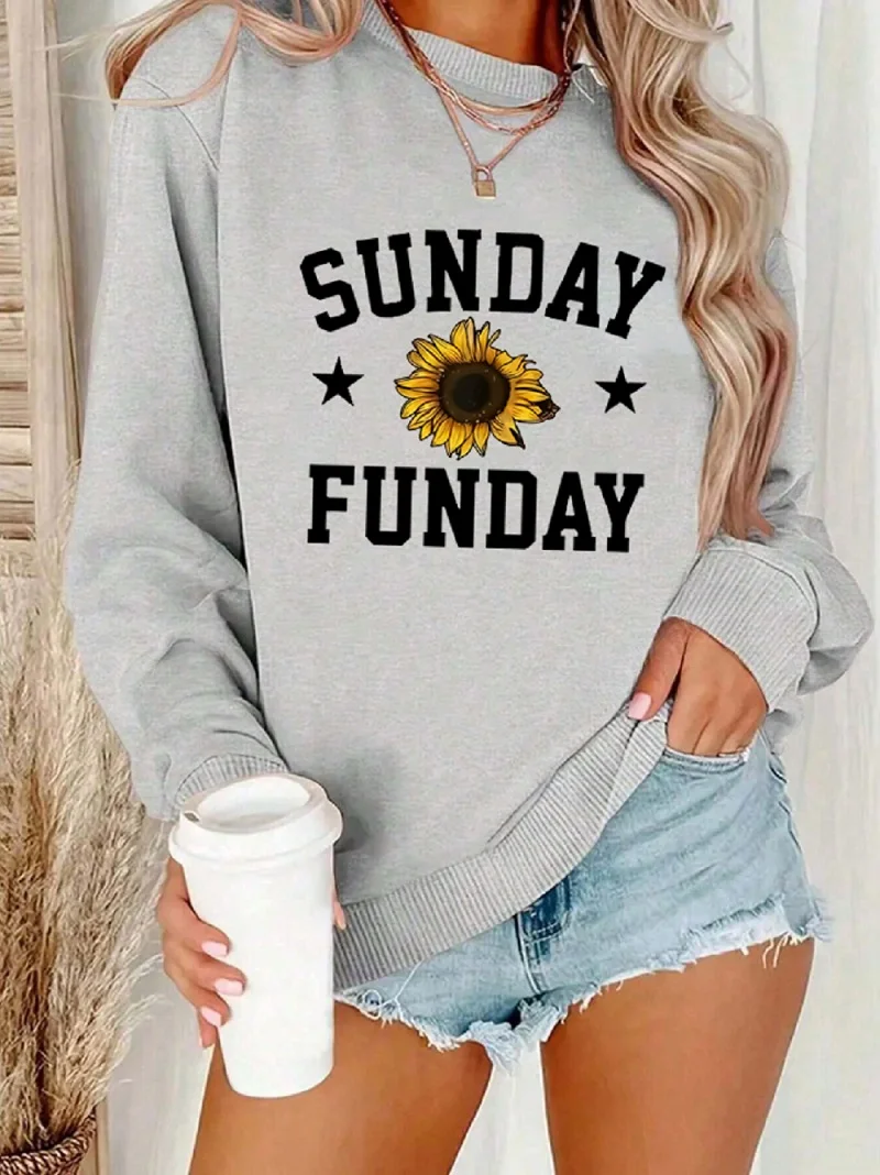 

Толстовка с круглым вырезом и длинными рукавами и круглым вырезом Sunshine Vitality, женская модная повседневная толстовка с капюшоном, подходящая для работы и поездок на работу