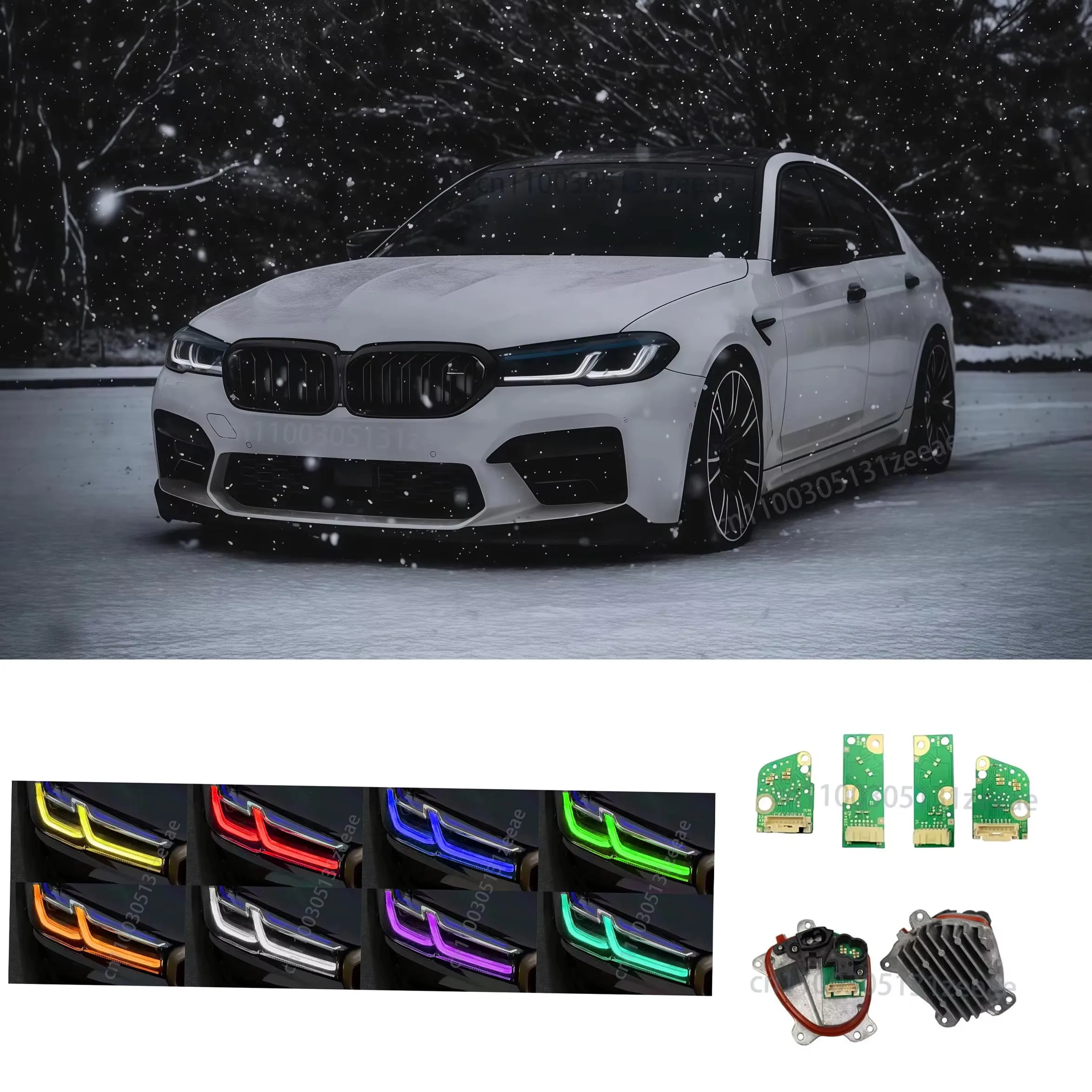 

Для BMW 530i 540i M550i G30 G31 M5 F90 2020-2023: Комплект светодиодных плат DRL (дневные ходовые огни) с функцией указателей поворота, артикулы 23508301, 23508302
