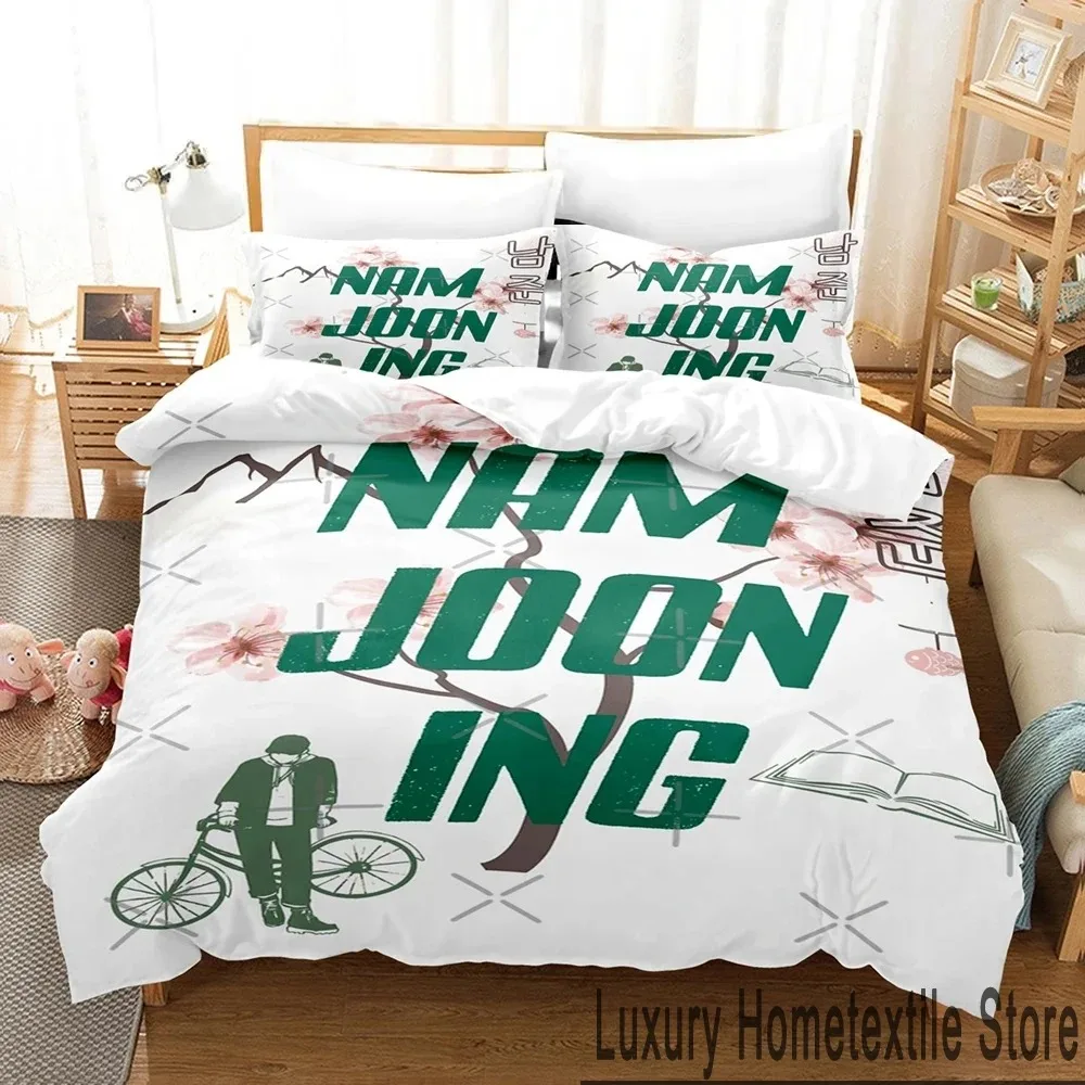 

3D Print RM Kpop Nam-joon Kim Bedding Set Double Twin King Duvet Cover Comforter Pillowcase Boys Girls Adults Bedroom