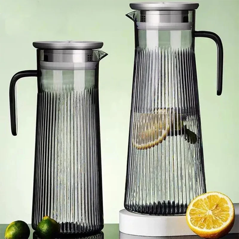 

Cold Kettle Heat Resistant Acrylic Anti-fall Transparent Cool Water Pitcher with Filter Tea Pot Drink Juice Water Jug