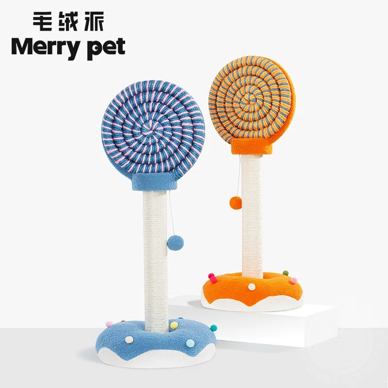 Lollipop cat climbing stand column hemp rope doughnut cat scratch board cat sisal claw grinding toy