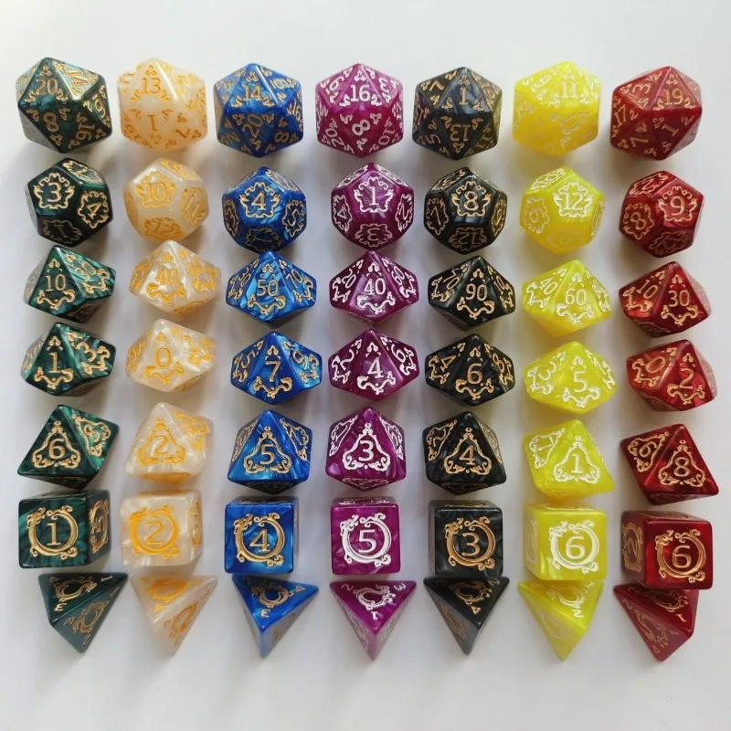 7Pcs Dragon Pattern Polyhedral DND Dice Set For D&D TRPG Role Playing Board Game Entertainment Gift Accessories view 2