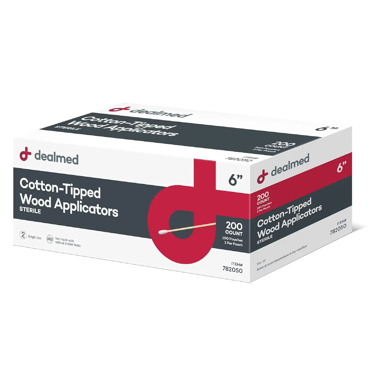 

6' Cotton-Tipped Wood Applicators – 200 Sterile Cotton-Tipped Applicators for Application of Medication, Cleaning Skin, Arts, Cr