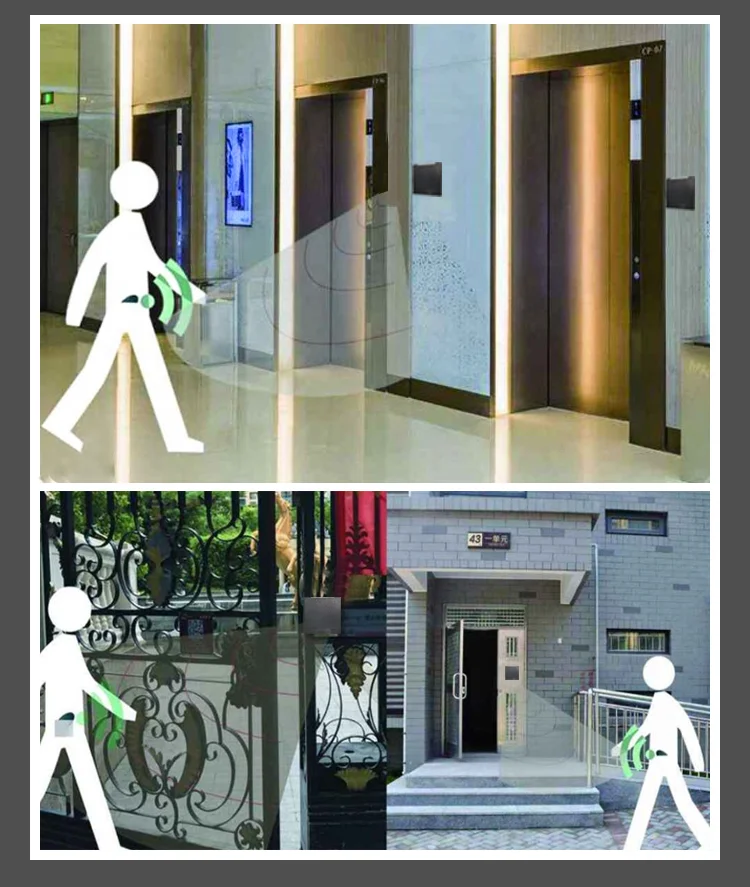 Lector de tarjetas PKE RFID de larga distancia, 125khz, baja frecuencia, 1 ~ 3 metros, manos libres, Control de acceso para personas