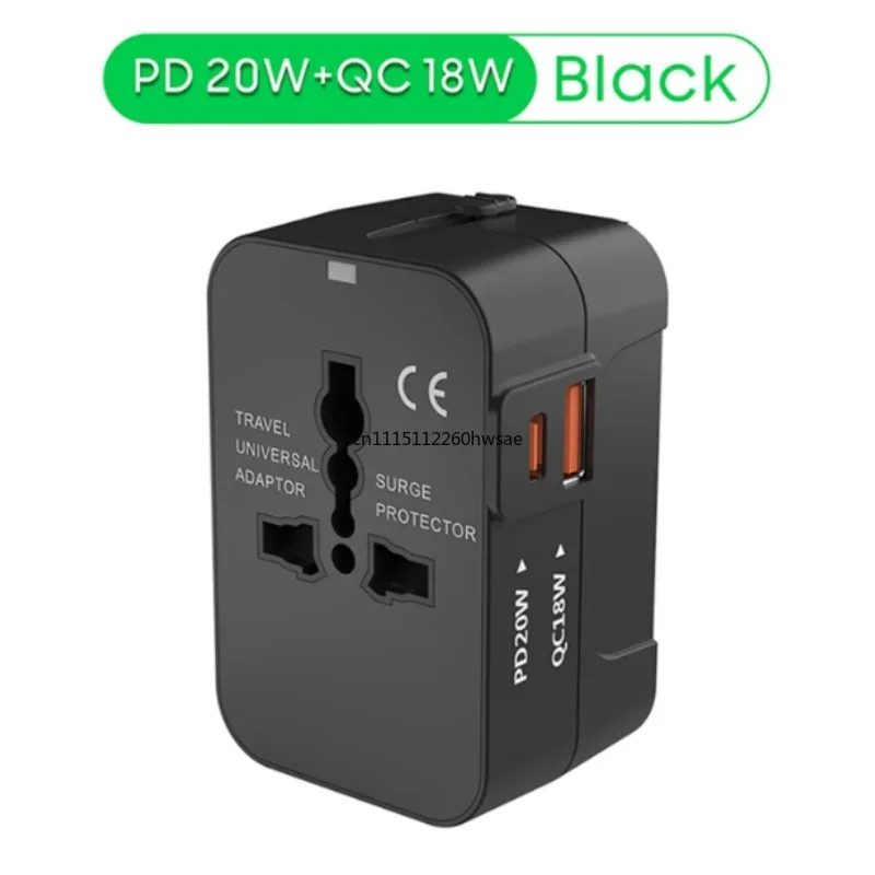 All-in-One Universal Travel Adapter USB A Type C Port Power EU UK US AU Power Charger Adapter Multifunctional Converter Socket