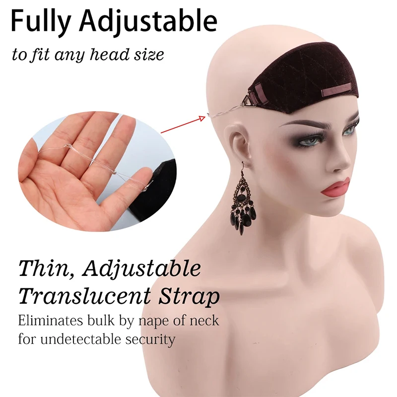 No-Slip Velvet Wig Grip Band For Wig Hair Topper Comfortable Headbands To Secure Your Wig Adjustable Invisible Strap For Women